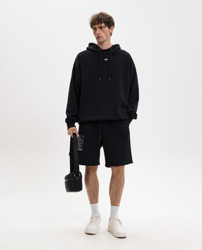 Off-White Черные шорты с принтом Double Arrow 44MCI013S26F004