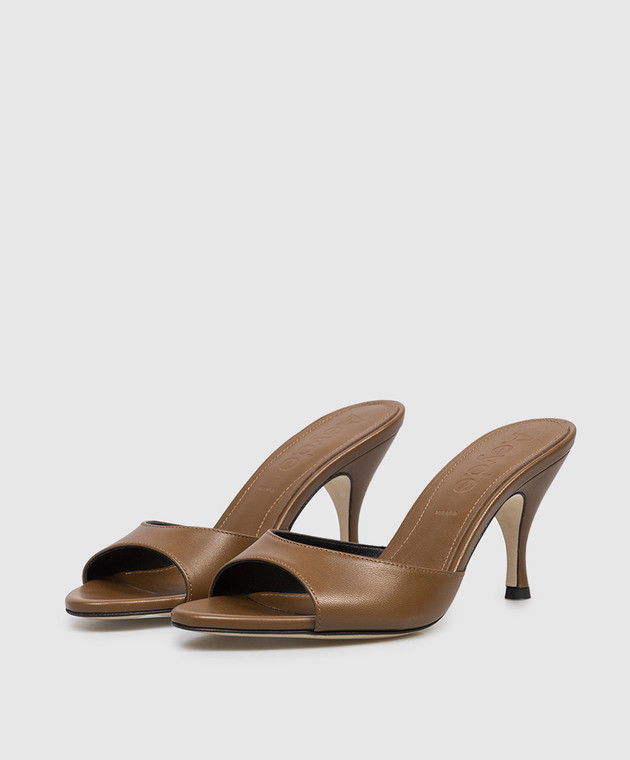 Aeyde Коричневі шкіряні мюлі Samia HS0693001222126 зображення 2