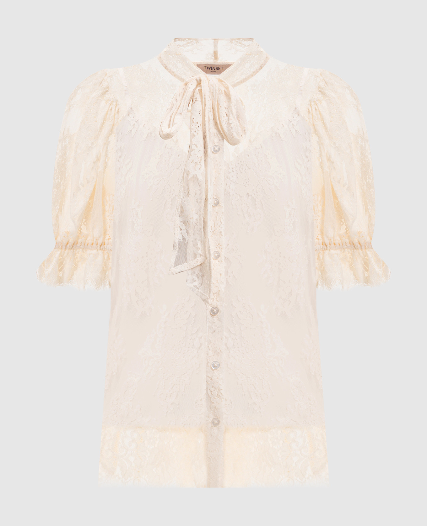 

Бежевая блуза из кружева, Бежевый, Блузы