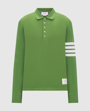 Thom Browne Зелене поло з нашивкою логотипа MJP137G07976