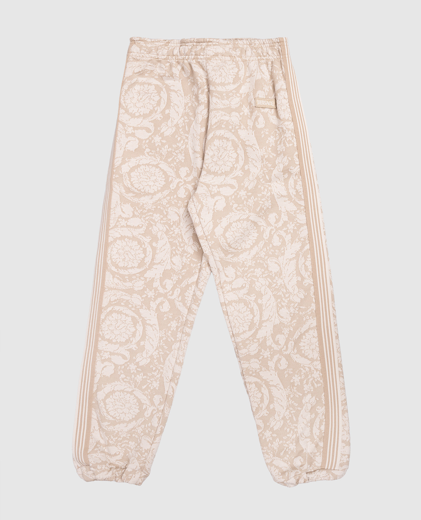 

Детские бежевые джогеры в узор, Бежевый, Спортивные штаны