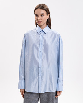 Carven Голубая рубашка из шелка 6262K21071