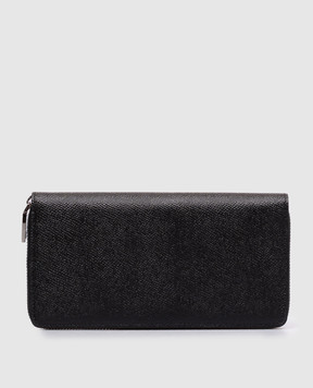 Dolce&Gabbana Чорний шкіряний гаманець з металевою пластиною BP1672AG219