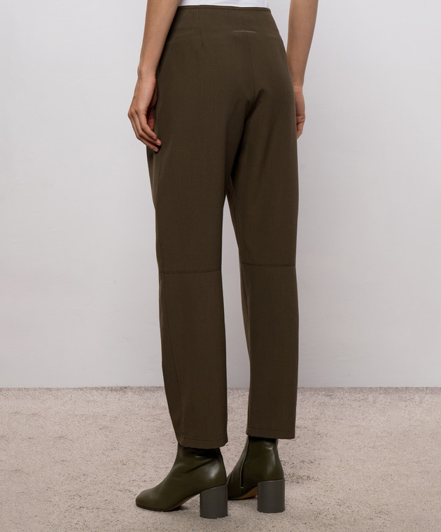 Maison Margiela MM6 Штани кольору хакі з вовною S62KB0269M35436 зображення 4
