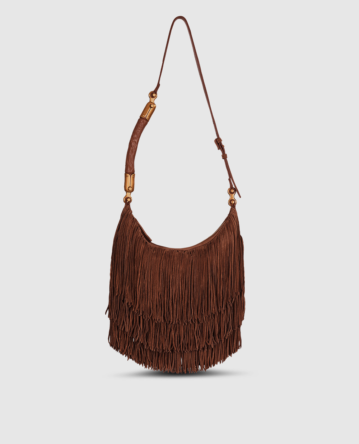 

Коричневая замшевая сумка-хобо Ébène, Коричневый, Сумки на плечо