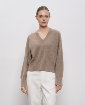 Brunello Cucinelli Коричневий пуловер з кашеміром M1E224702