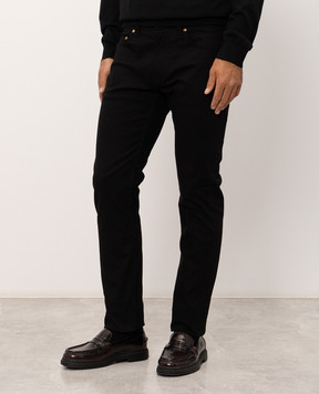 Versace Чорні джинси з вишивкою емблеми 10270171A19298