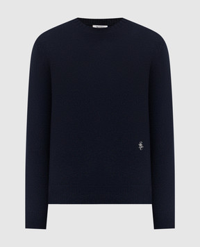 Sporty & Rich Синій светр SRC з кашеміру та вовни WS08362302BL106