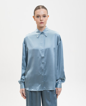 Jacob Lee Синя блуза із шовку WSS0085SS26AB