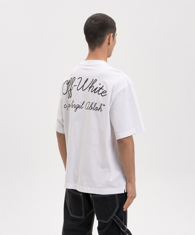 Off-White Біла футболка з контрастним принтом логотипа 44MAA120S26J01D зображення 4