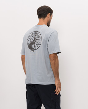Stone Island Блакитна футболка з принтом емблеми L2S152100001S0534