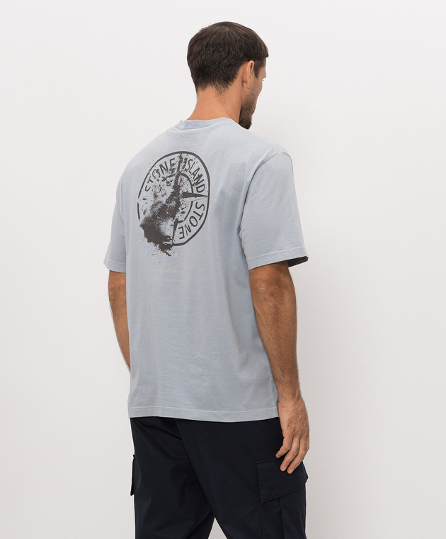 Stone Island Блакитна футболка з принтом емблеми L2S152100001S0534 зображення 3