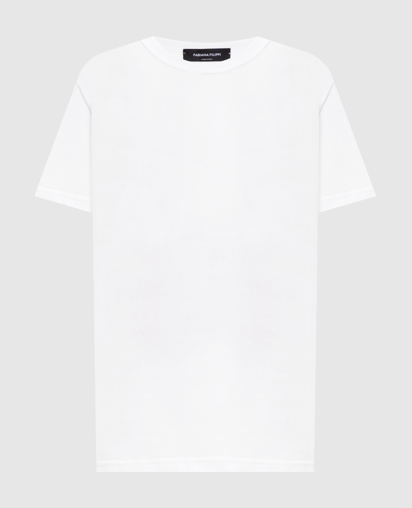 Белая футболка с цепочкой мониль