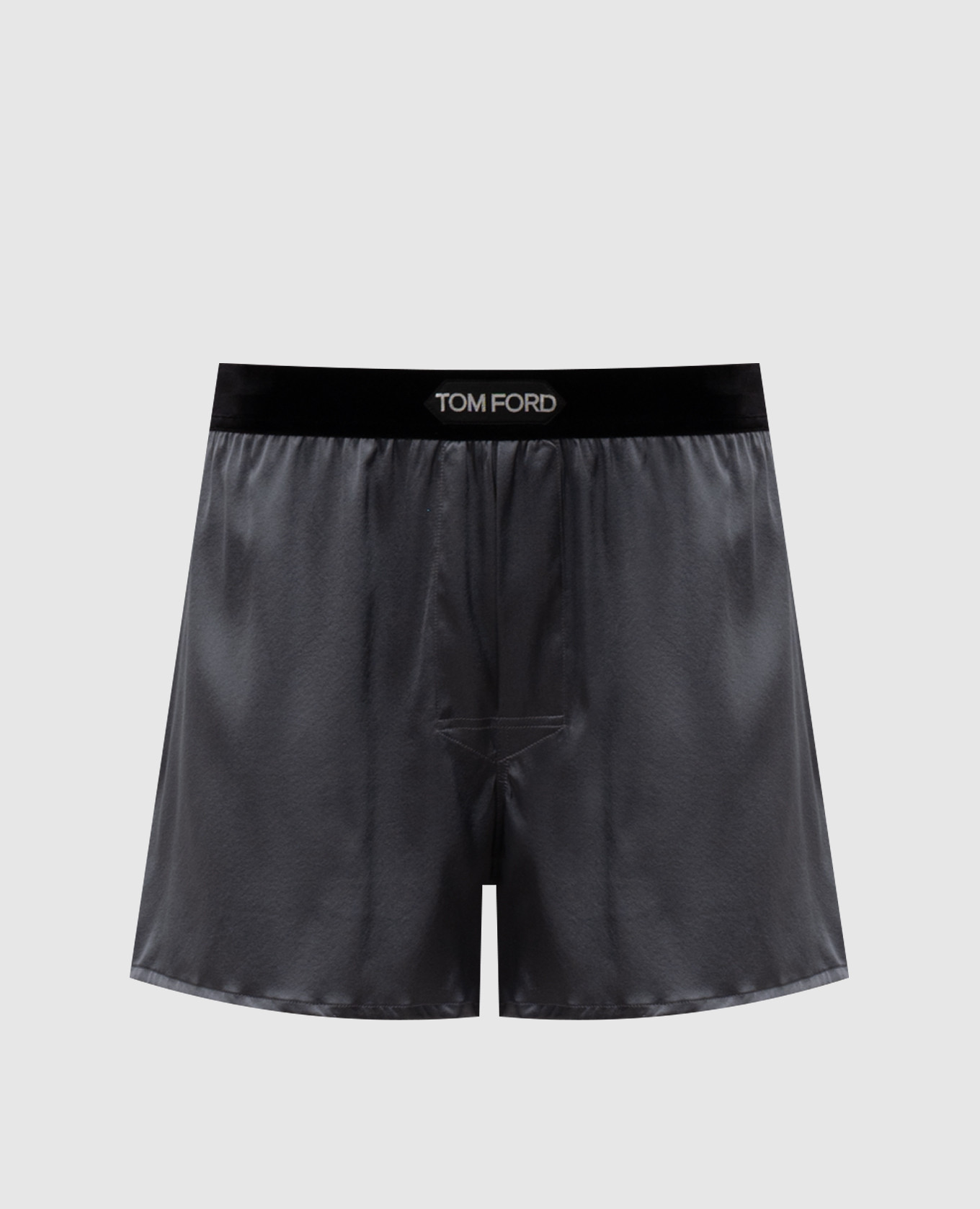 Серые боксеры из шелка с логотипом