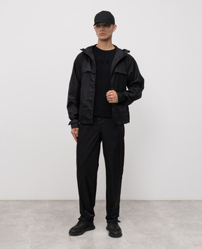 Alexander McQueen Черная спортивная куртка в принт 843499QRACA