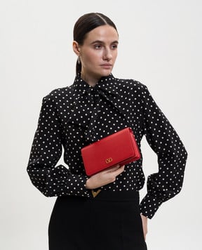 Valentino Червона шкіряна сумка з емблемою VLogo Signature 8W2P0AK8SNP