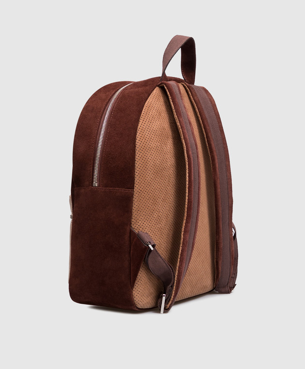 Brunello Cucinelli Дитячий коричневий замшевий рюкзак BSFNTB135 зображення 3