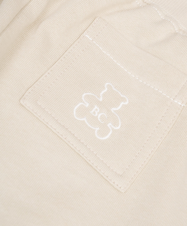 Brunello Cucinelli Дитячий бежевий спортивний костюм з вишивкою монограми логотипа BD824MT02S зображення 3