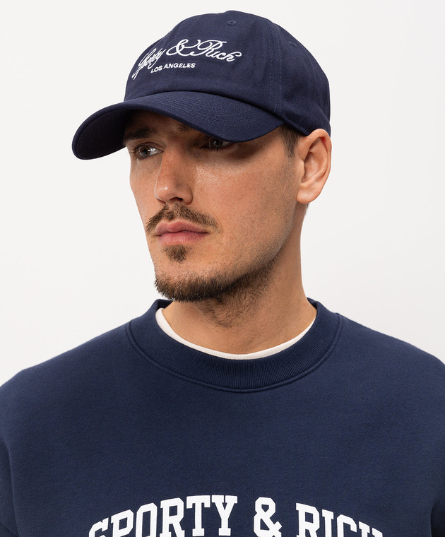 Sporty & Rich Голубая кепка с вышивкой логотипа AC04076269BL106 изображение 2