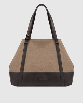 Peserico Коричнева комбінована сумка-тоут S38379C0RCC830