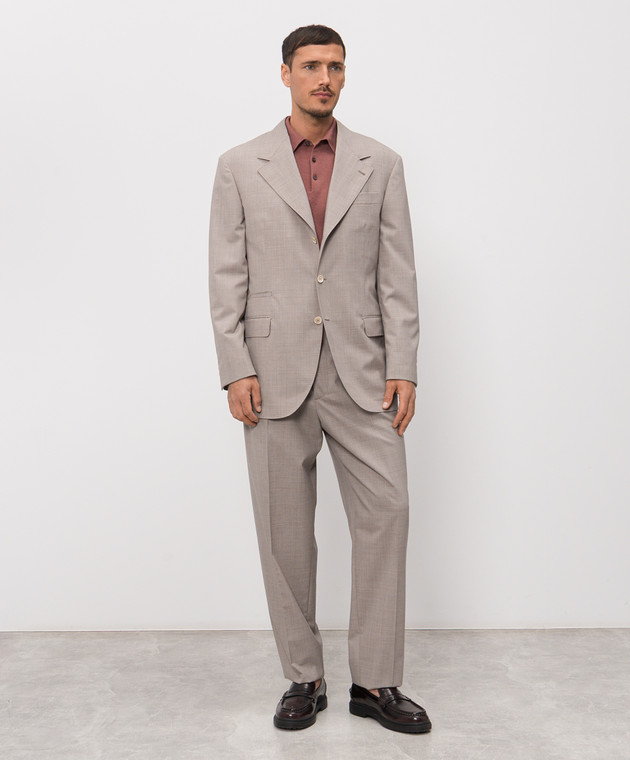 Brunello Cucinelli Бежевый костюм из шерсти M032P9CTN изображение 3