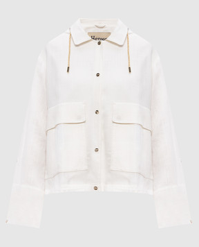Herno Белая куртка с леном GI000392D12689