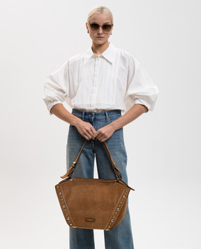 Gianni Chiarini Коричневая замшевая сумка-тоут Вloom BS12377CMBRC