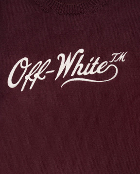 Off-White Детский бордовый свитер с шерстью 44GHE002F26K002
