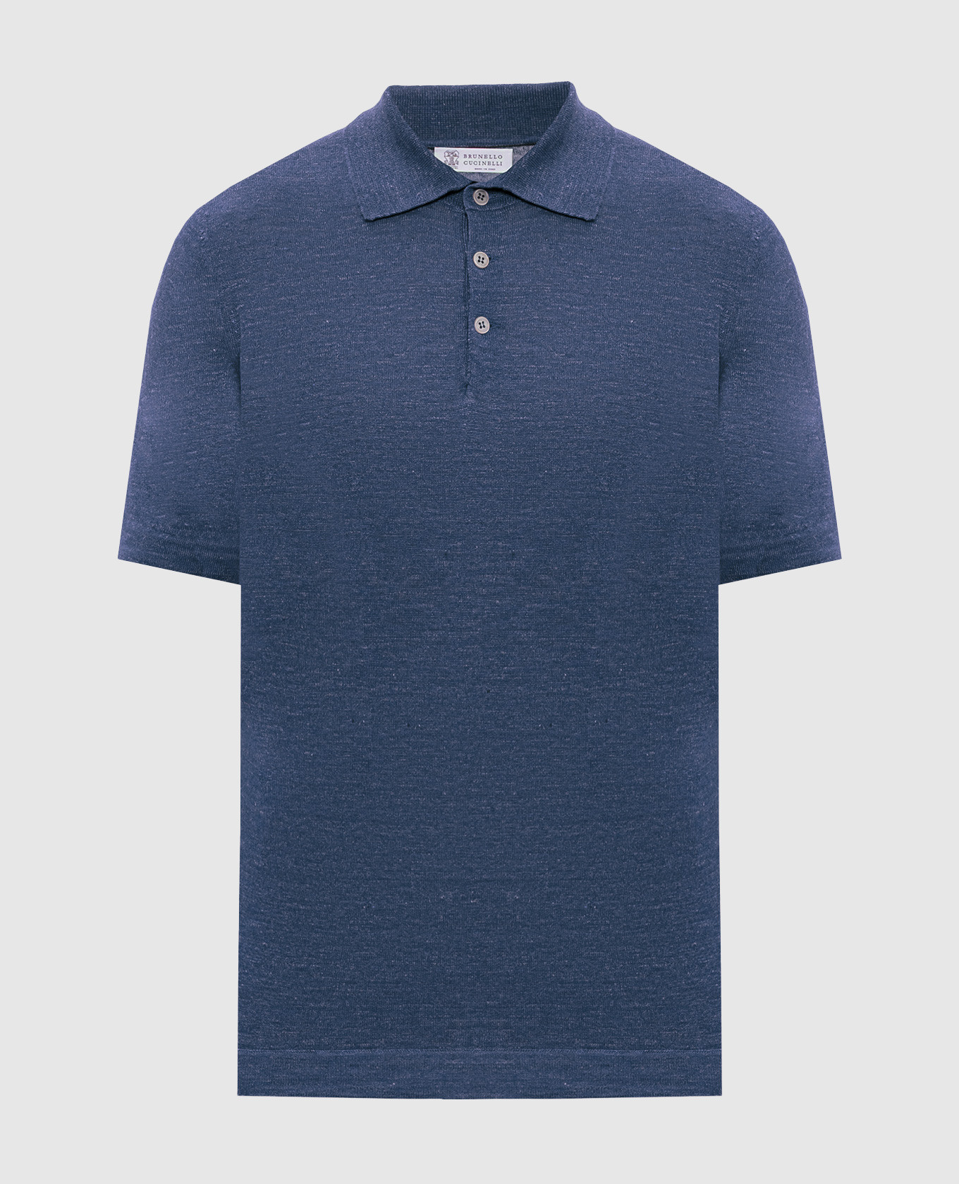 Синее поло с льном