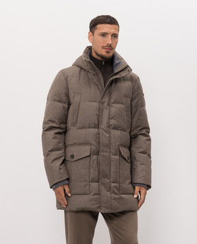 Peserico Коричневый пуховик с шерстью R52244D2574