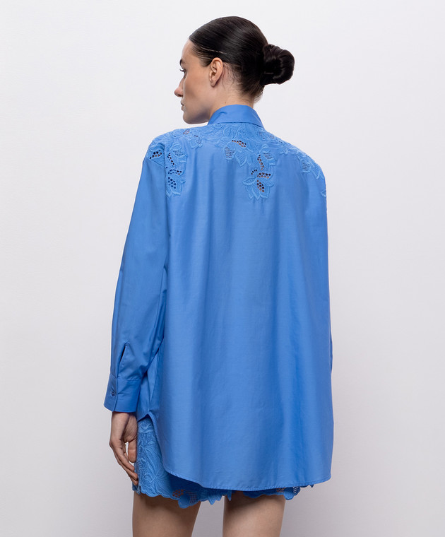 Ermanno Scervino Life Голубая рубашка с вышивкой D484K301KDK изображение 3