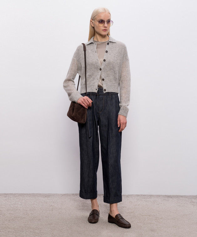 Brunello Cucinelli Сірий кардиган з вовни MBG775516P зображення 2