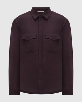 Canali Фіолетова сорочка з вовни AN0476331021W