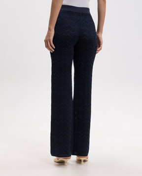Missoni Синие брюки с шерстью в узор DC26WI00BK01JZ