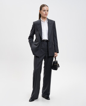 Max Mara Сірі штани Lambro з вовни LAMBRO