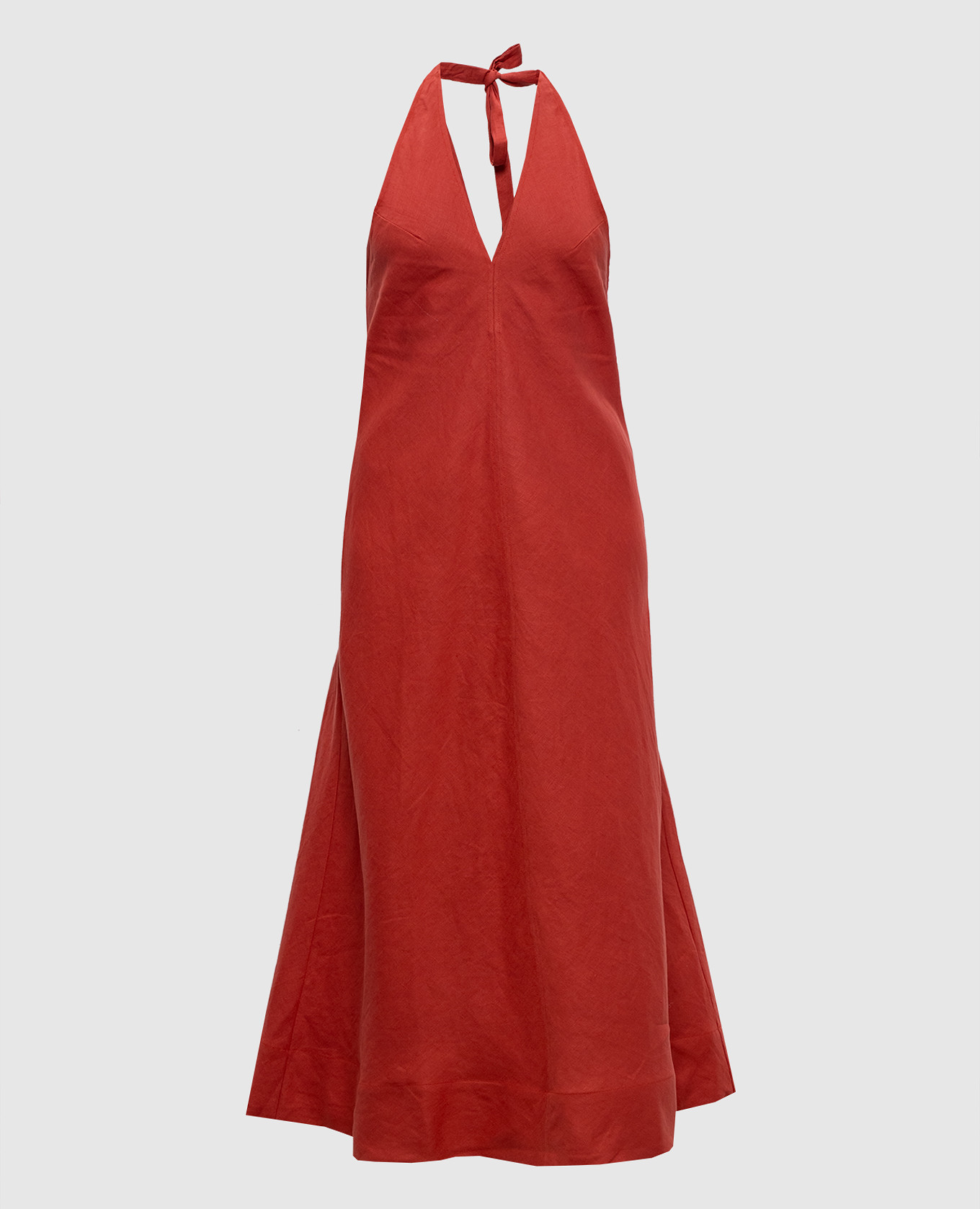 

Красное платье Аmara из льна с открытой спиной, Красный, Повседневные платья