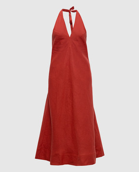 Faithfull Червона сукня Аmara з льону з відкритою спиною FF4310DTO