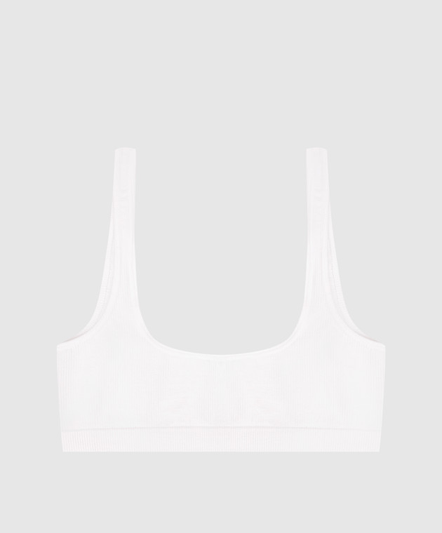 Maison Margiela MM6 Белый топ с нашивкой эмблемы MKRK40010 изображение 2