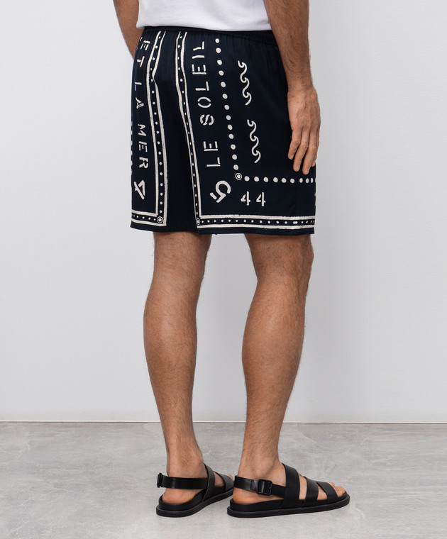 Balmain Сині шорти з принтом GH0PA145VI82 зображення 4