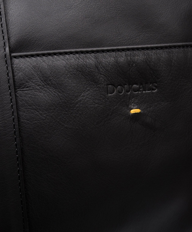 Doucal's Черная кожаная дорожная сумка DB002303UT284 изображение 5