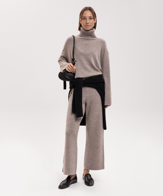 Allude Бежевий светр з вовни та кашеміру з розрізами 26517105 зображення 2