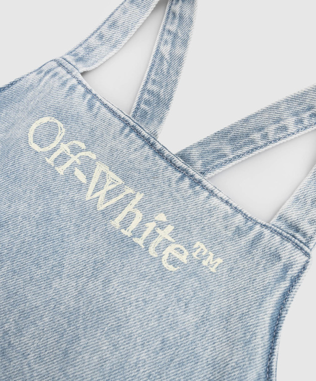 Off-White Дитячий блакитний джинсовий сарафан 44GYM007S26D001 зображення 3