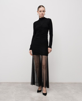 Twinset Черное платье с логотипом 252TT3262