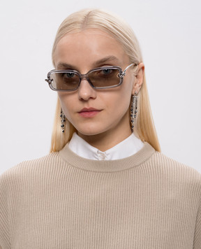 Bottega Veneta Сірі сонцезахисні окуляри Knot 861357VBL80