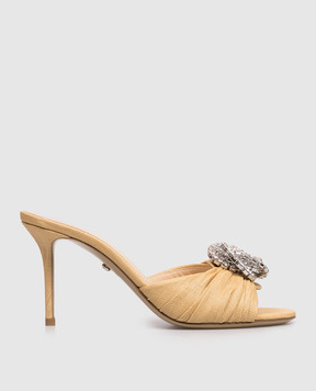 Mach&Mach Бежевые мюли Galaxy с кристаллами S086485LIN