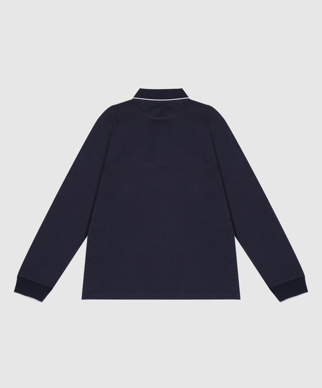 Brunello Cucinelli Детское серое поло с вышивкой BE854T329B изображение 2
