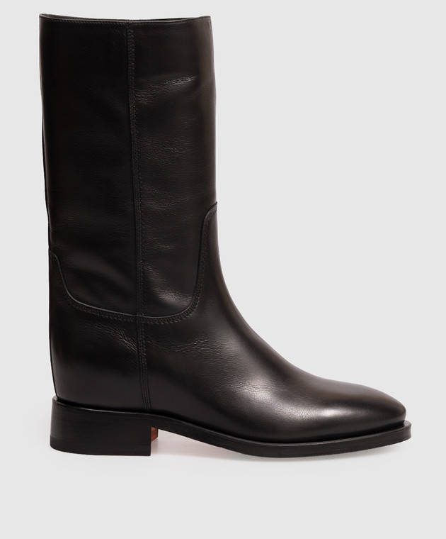 Santoni Чорні шкіряні чоботи WSHM57520BJ2BLGA