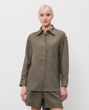 Max & Co Сорочка Gattoni з льону кольору хакі MCOGATTONI