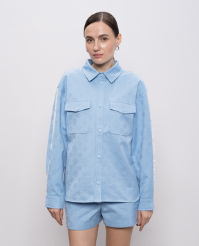 Casablanca Синяя рубашка в узор с тесьмой WSP26SH23701