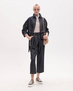 Brunello Cucinelli Синие джинсы с отворотами MP125P4078
